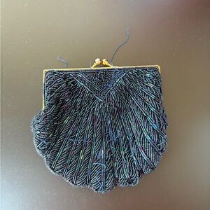 Elegant Black Beaded Clutch
